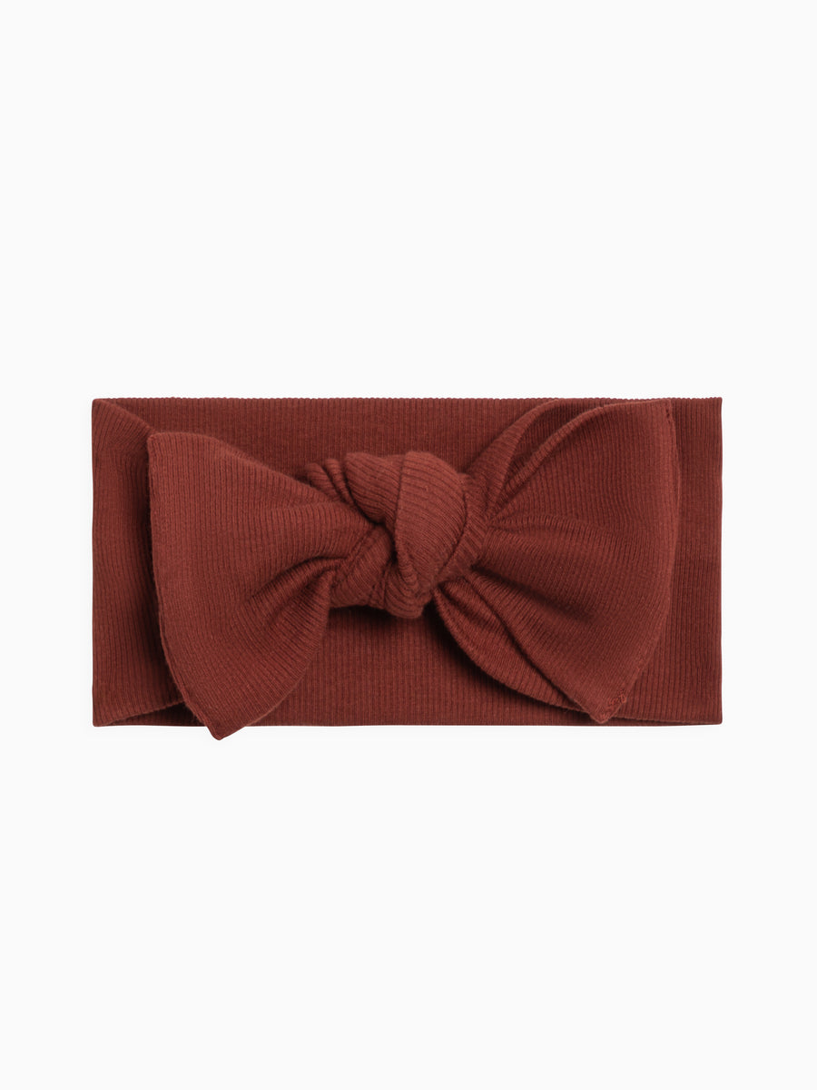 Ribbed Bow Wrap Baby : Accessories : Bows : Headbands Kendi Organic Cotton Baby Ribbed Bow Wrap