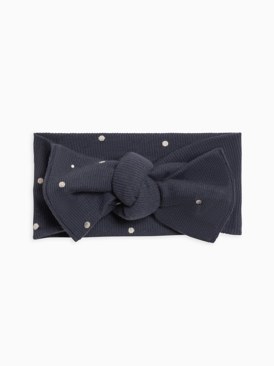 Ribbed Bow Wrap Baby : Accessories : Bows : Headbands Kendi Organic Cotton Baby Ribbed Bow Wrap