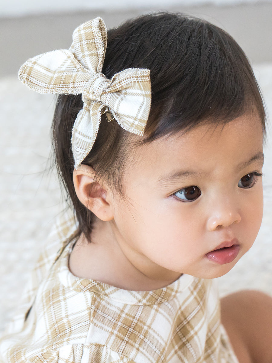 Flannel Bow Hair Clip Baby : Accessories: Headbands Colored Organics Organic Cotton Flannel Hair Clip