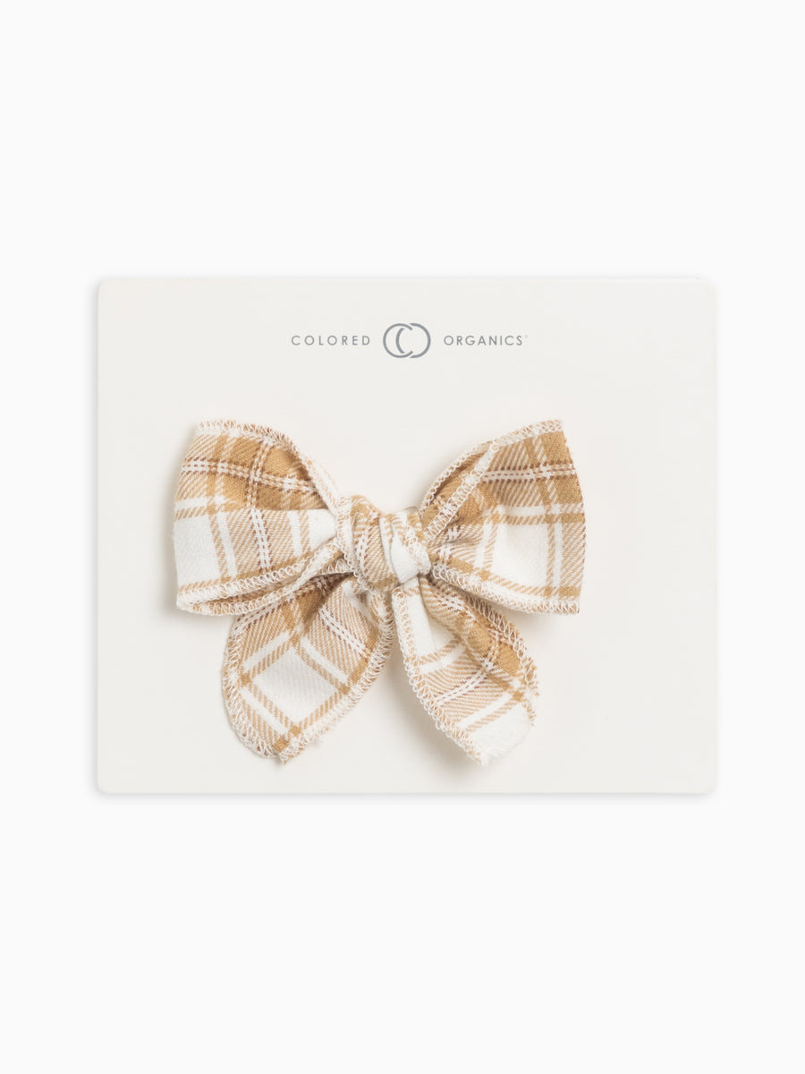 Flannel Bow Hair Clip Baby : Accessories: Headbands Colored Organics Organic Cotton Flannel Hair Clip