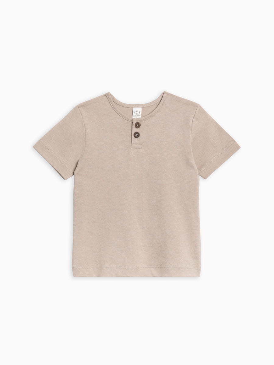 Reef Short Sleeve Henley Baby-Kids : Tops : Tees : Short Sleeves Colored Organics Organic Cotton Baby & Kids Reef Short Sleeve Henley