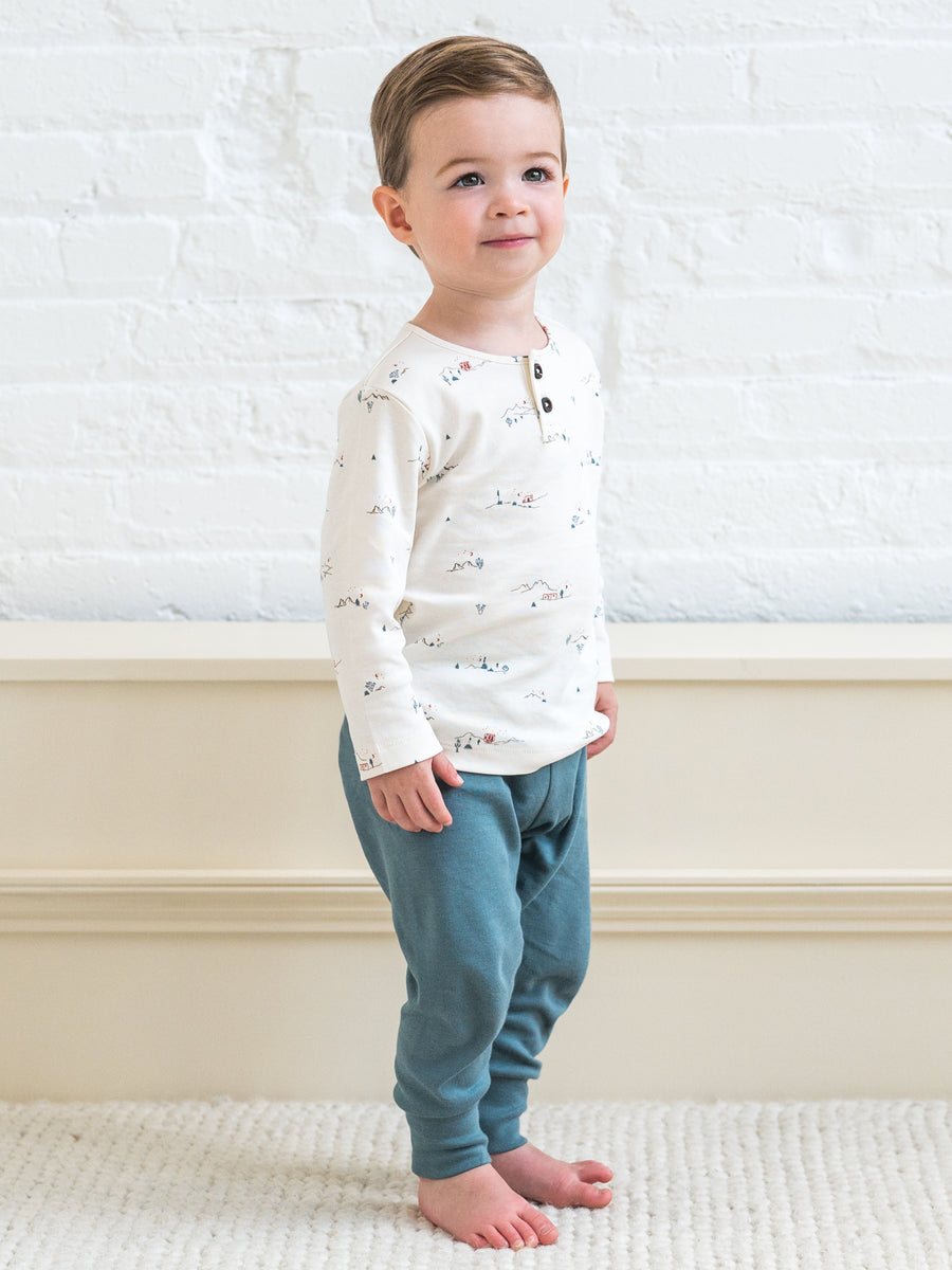 Reef Long Sleeve Henley Baby : Tops : Tees : Long Sleeves Colored Organics Organic Cotton Baby and Kids Reef Long Sleeve Henley