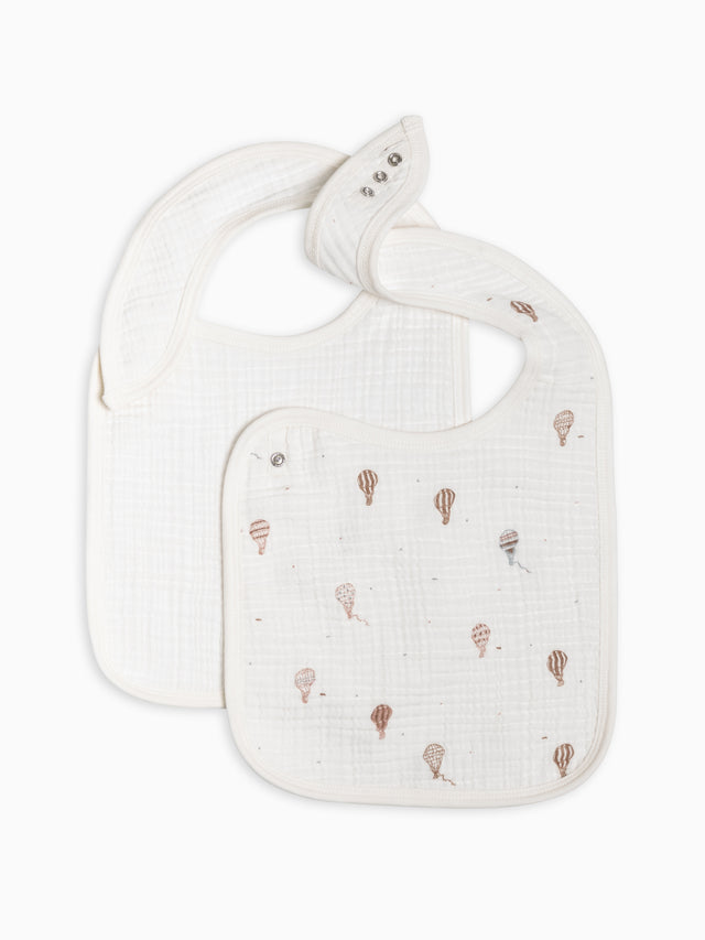 2-Pack Muslin Bib Set Baby : Gear : Feeding : Bib Kendi Organic Cotton Baby 2-Pack Muslin Bib Set