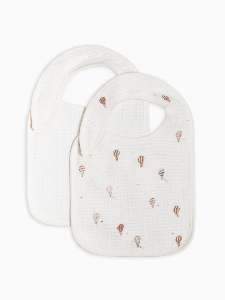 2-Pack Muslin Bib Set Baby : Gear : Feeding : Bib Kendi Organic Cotton Baby 2-Pack Muslin Bib Set