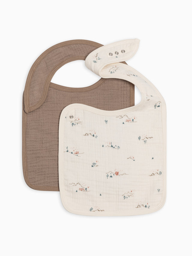 2-Pack Muslin Bibs Baby : Gear : Bibs : Feeding Colored Organics Organic Cotton 2-Pack Muslin Bibs for Newborn and Baby - Girl & Boy 