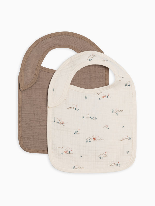 2-Pack Muslin Bibs Baby : Gear : Bibs : Feeding Colored Organics Organic Cotton 2-Pack Muslin Bibs for Newborn and Baby - Girl & Boy 