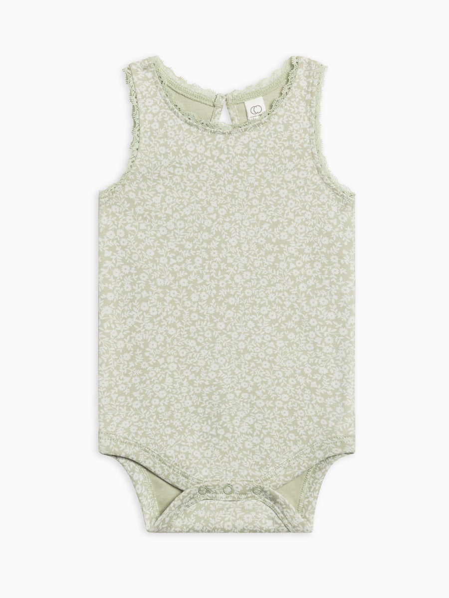 Luna Lace Tank Bodysuit Baby : One Pieces : Bodysuits : Tanks Colored Organics Organic Cotton Baby Luna Lace Tank Bodysuit