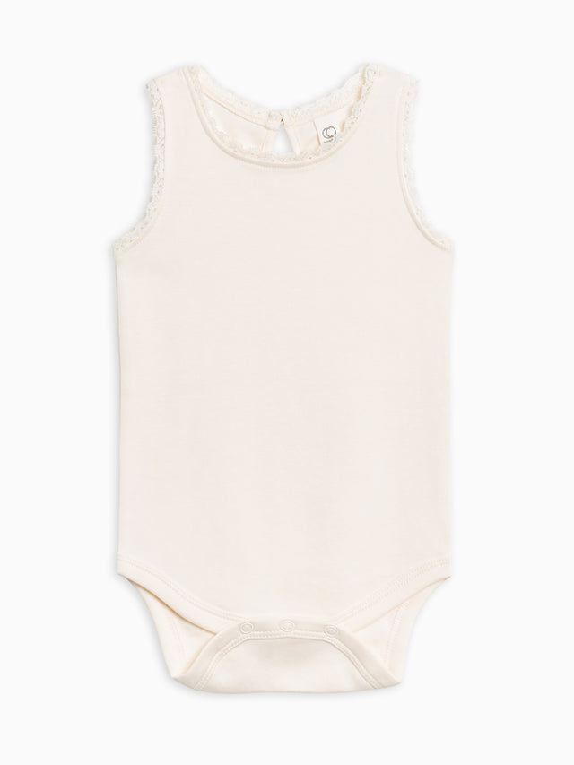 Luna Lace Tank Bodysuit Baby : Bodysuits : Tanks Colored Organics Organic Cotton Baby Luna Lace Tank Bodysuit