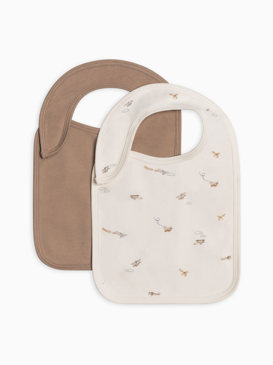 2-Pack Bibs Baby : Gear : Bibs : Feeding Colored Organics Organic Cotton Baby 2-Pack Bibs