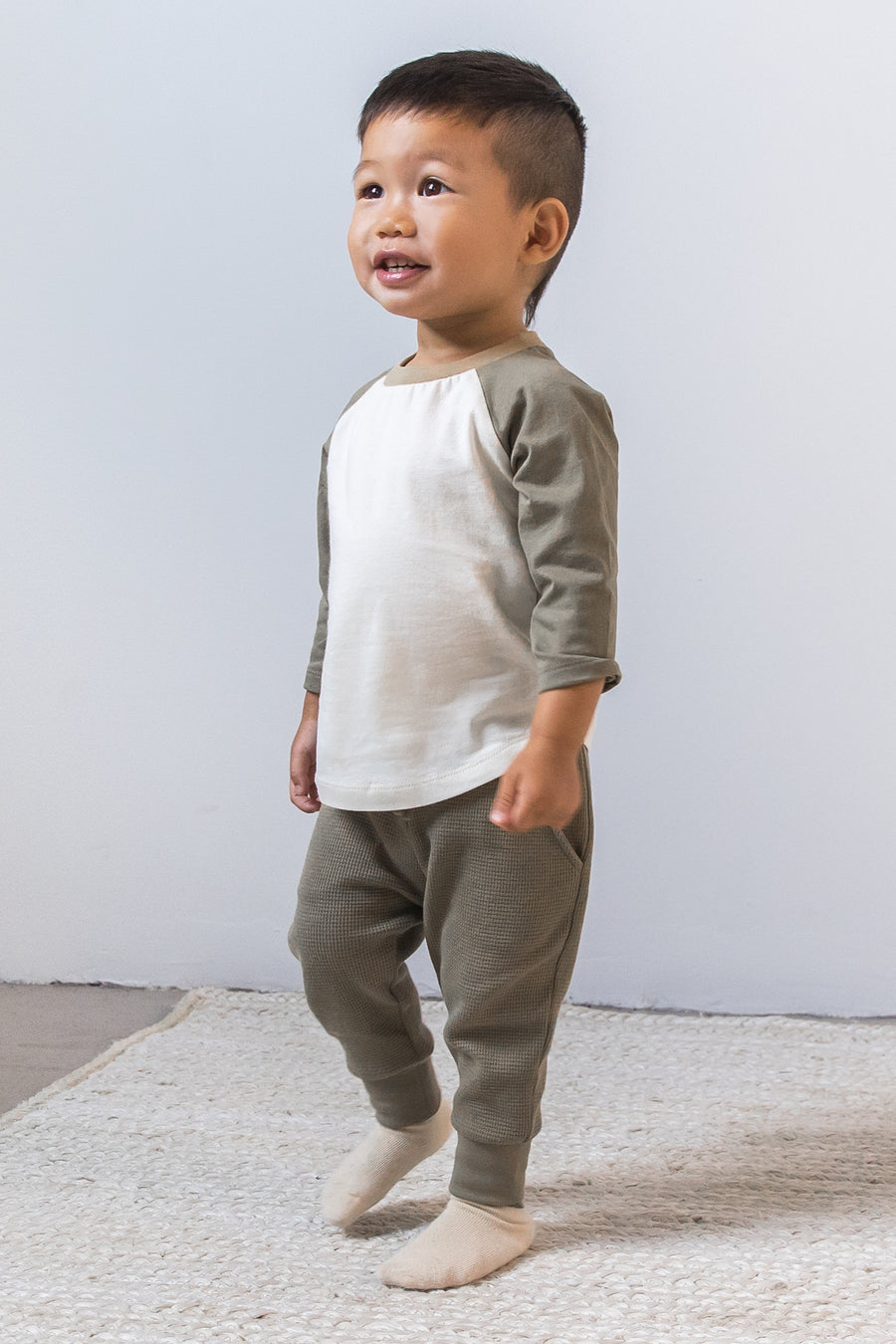 Louie Baseball Tee Baby-Kids : Tops : Long Sleeve Colored Organics Organic Cotton Baby and Kids Louie Baseball Tee