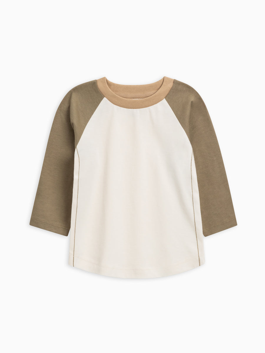 Louie Baseball Tee Baby-Kids : Tops : Long Sleeve Colored Organics Organic Cotton Baby and Kids Louie Baseball Tee