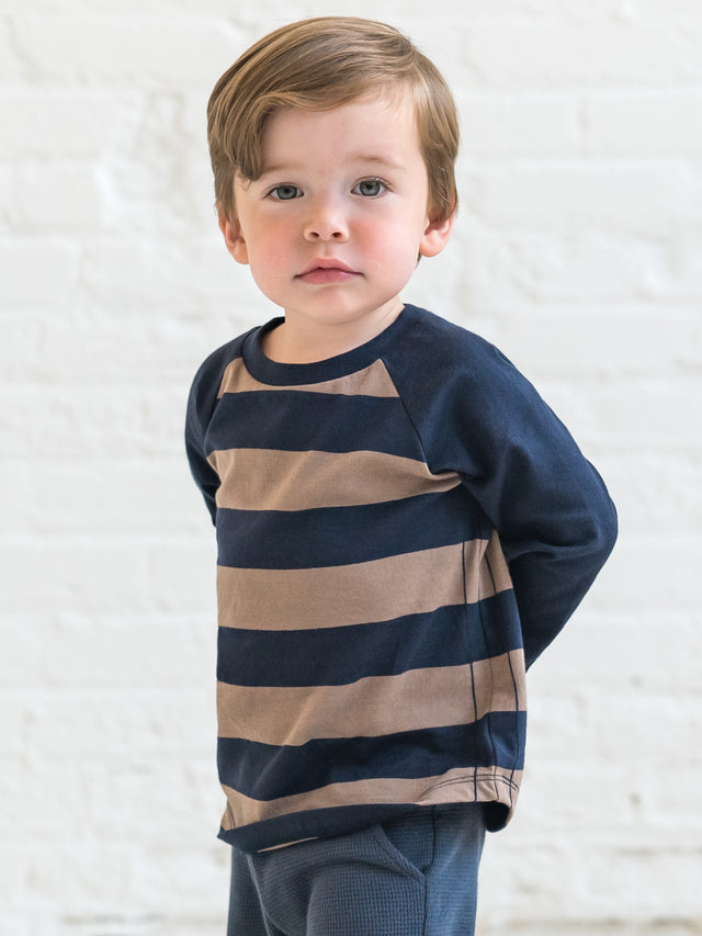 Louie Baseball Tee Baby-Kids : Tops : Tees : Long Sleeves Colored Organics Organic Cotton Baby and Kids Louie Baseball Tee