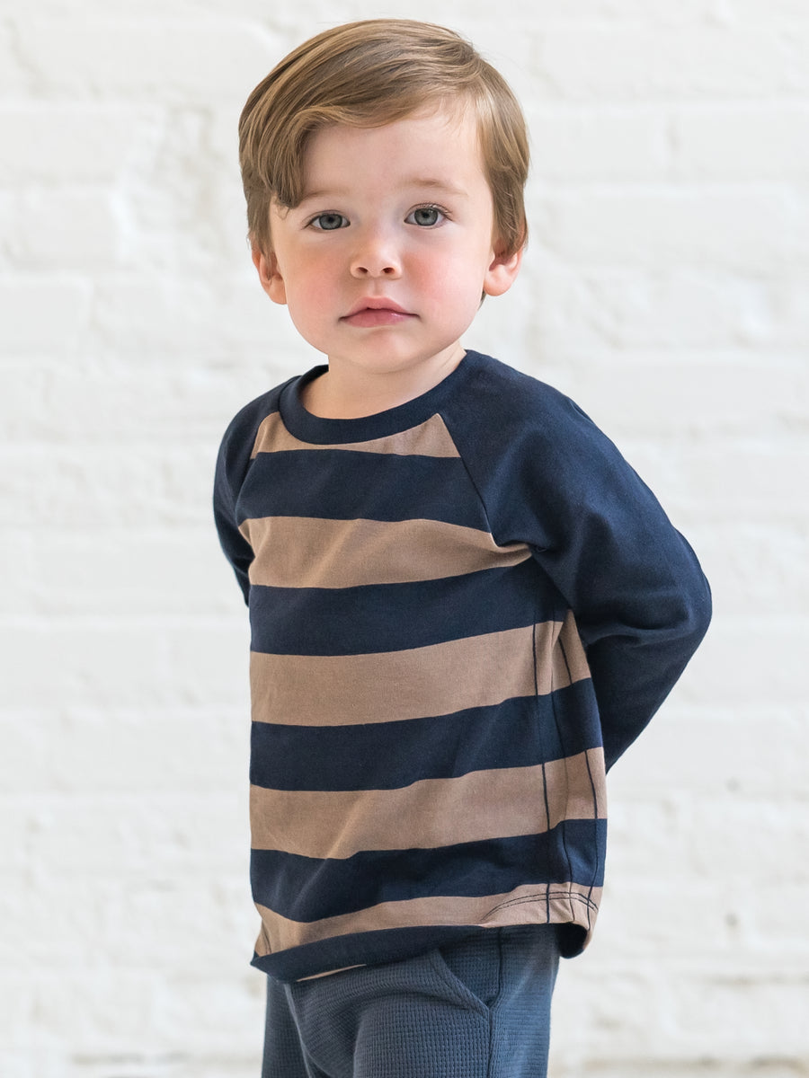 Louie Baseball Tee Baby-Kids : Tops : Tees : Long Sleeves Colored Organics Organic Cotton Baby and Kids Louie Baseball Tee