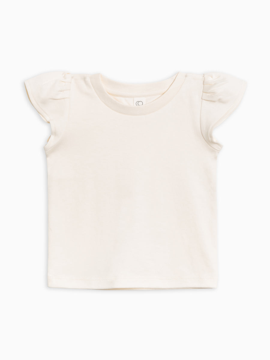 Pearl Petal Sleeve Tee Baby-Kids : Tops : Tees : Short Sleeves Colored Organics Organic Cotton Baby & Kids Pearl Petal Sleeve Tee