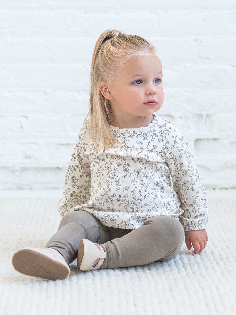 Sorren Ruffle Long Sleeve Top Baby-Kids : Tops : Shirts : Long Sleeves Colored Organics Organic Cotton Baby and Kids Sorren Ruffle Long Sleeve Top