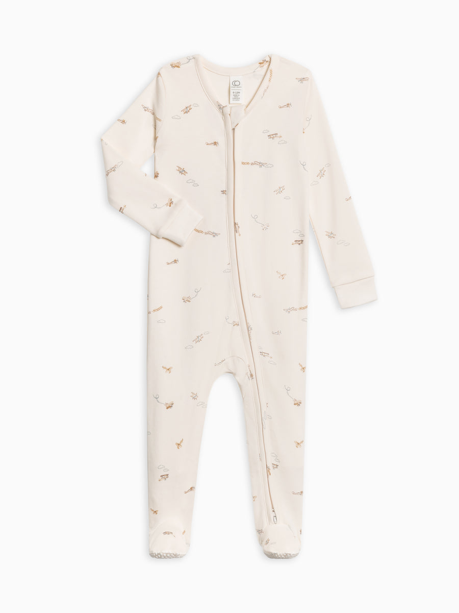 Peyton Zipper Sleeper Baby : One Pieces : Sleepers : Long Sleeves Colored Organics Organic Cotton Baby Peyton Zipper Sleeper