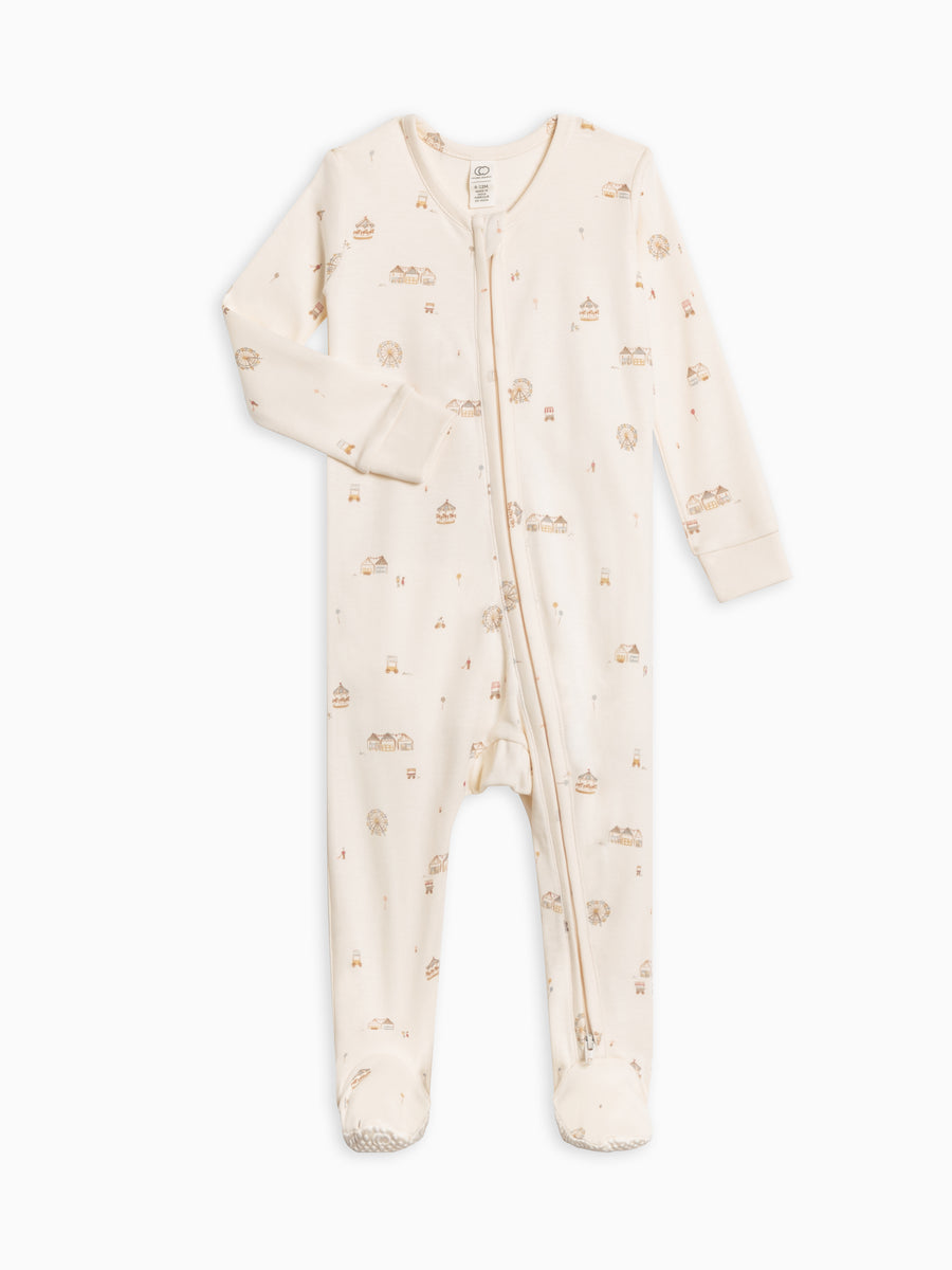 County Fairgrounds Collection Peyton Zipper Sleeper Baby : One Pieces : Sleepers : Long Sleeves Colored Organics Organic Cotton Baby County Fairgrounds Collection Peyton Zipper Sleeper