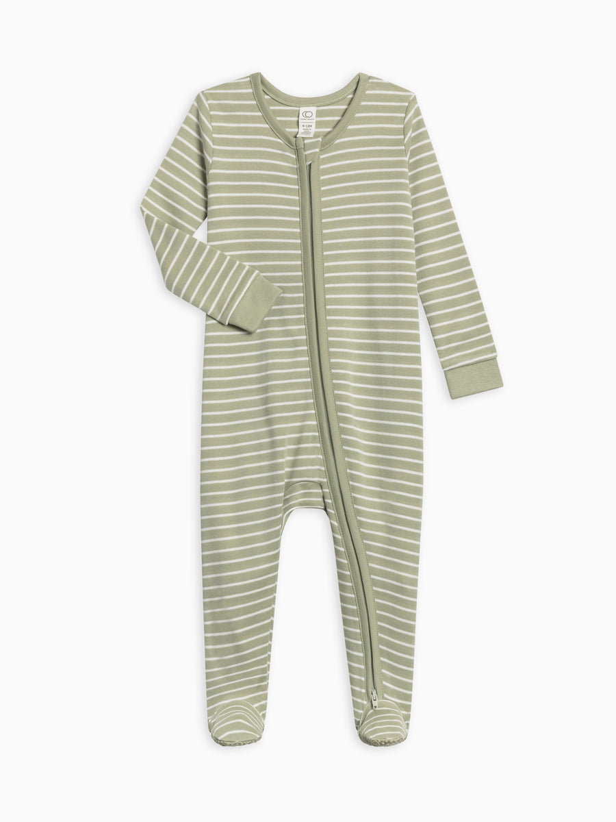 Peyton Zipper Sleeper Baby : One Pieces : Sleepers : Long Sleeves Colored Organics Organic Cotton Baby Peyton Zipper Sleeper