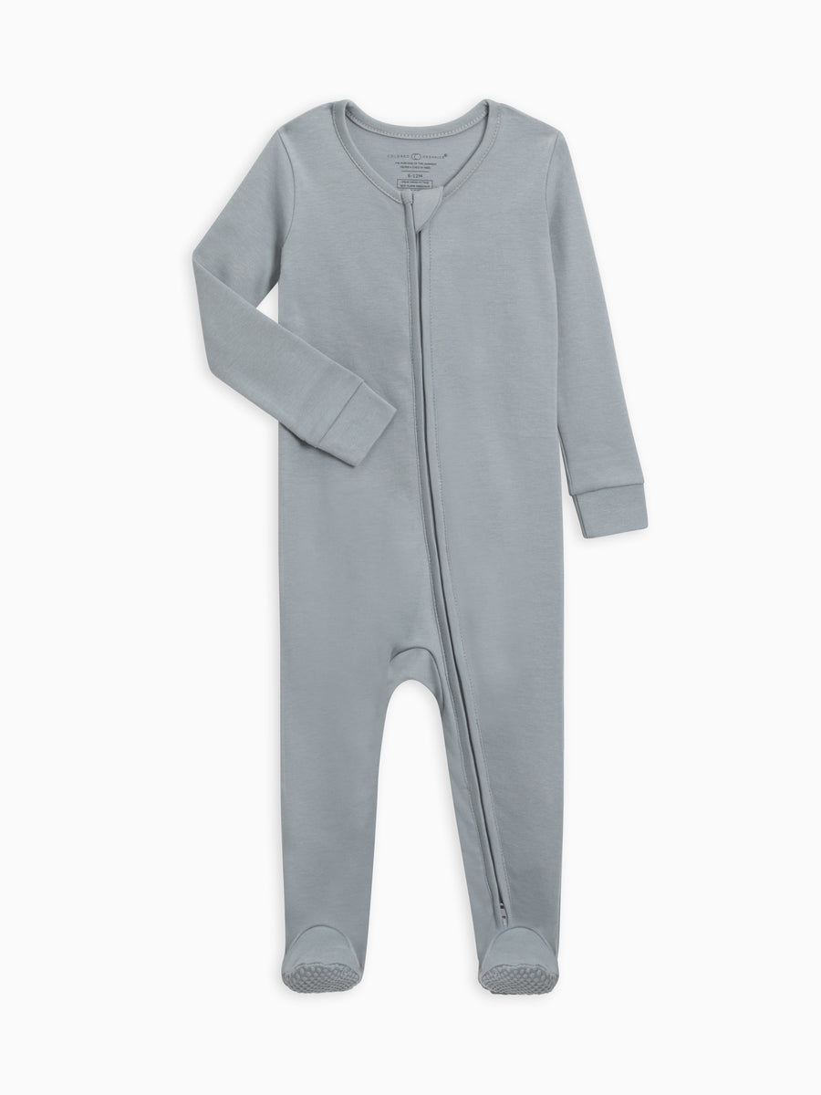 Peyton Zipper Sleeper Baby : One Pieces : Sleepers : Long Sleeves Colored Organics Organic Baby Peyton Zipper Footed Sleeper