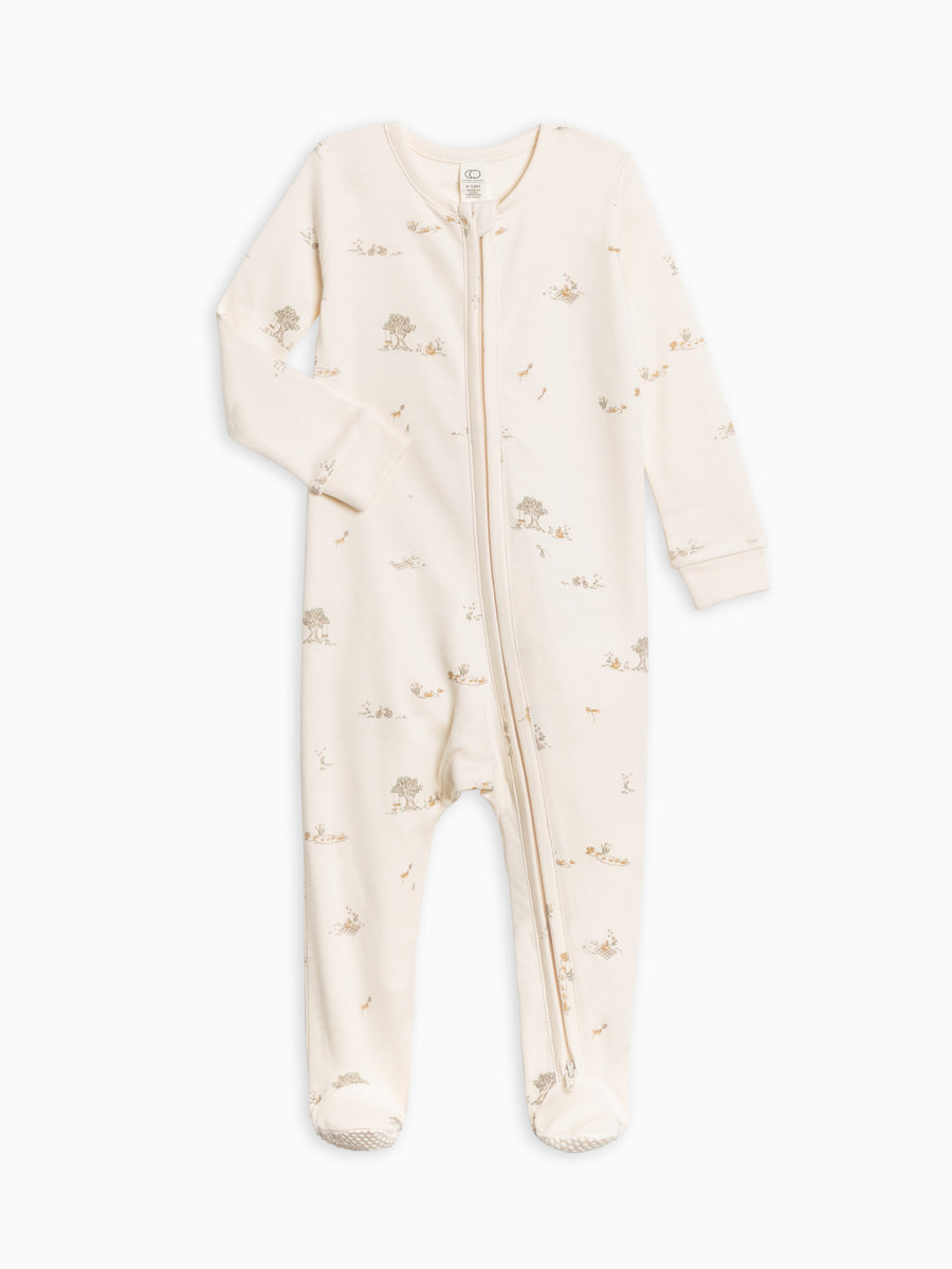 Picnic in the Park Collection Peyton Zipper Sleeper Baby : One Pieces : Sleepers : Long Sleeves Colored Organics Organic Cotton Baby Picnic in the Park Collection Peyton Zipper Sleeper