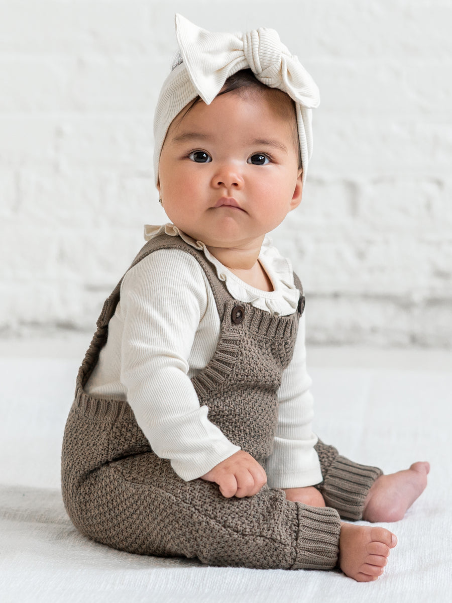 Briggs Seed Stitch Sweater Knit Overalls Baby : Bottoms : Overalls : Pants Kendi Organic Cotton Baby Briggs Seed Stitch Sweater Knit Overalls