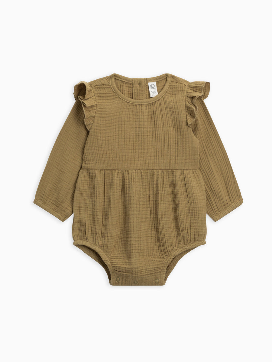 Isla Muslin Bubble Romper Baby : One Pieces : Rompers : Long Sleeves Colored Organics Organic Cotton Isla Muslin Bubble Romper