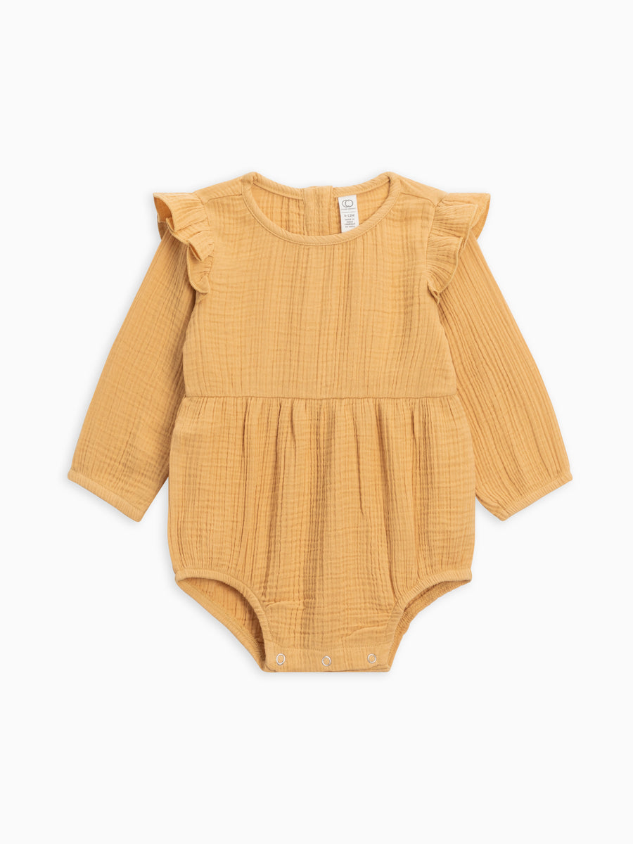 Isla Muslin Bubble Romper Baby : One Pieces : Rompers : Long Sleeves Colored Organics Organic Cotton Isla Muslin Bubble Romper