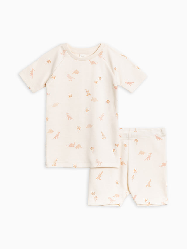 Dino-Mite Collection 2-Piece Short Sleeve Jammie Set Baby : Kids : Jammies : Short Sleeves Colored Organics Organic Cotton Baby & Kids 2-Piece Short Sleeve Jammie Set