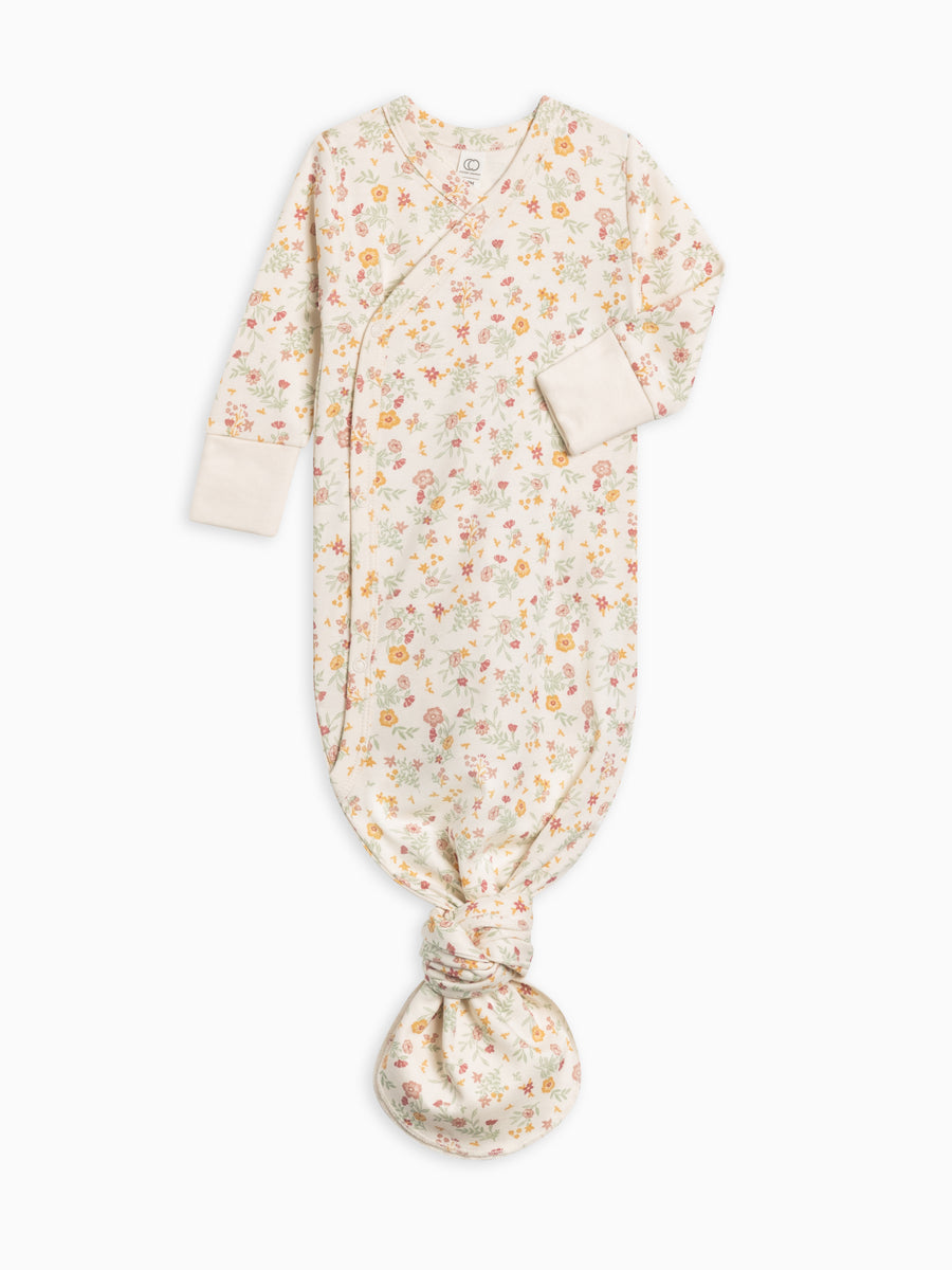 Indy Kimono Gown Baby : One Pieces : Gowns : Long Sleeves Colored Organics Organic Cotton Baby Indy Kimono Gown