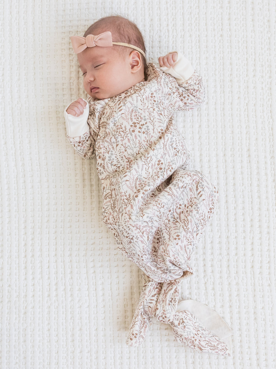 Indy Kimono Gown Baby : One Pieces : Gowns : Long Sleeves Colored Organics Organic Cotton Baby Indy Kimono Gown