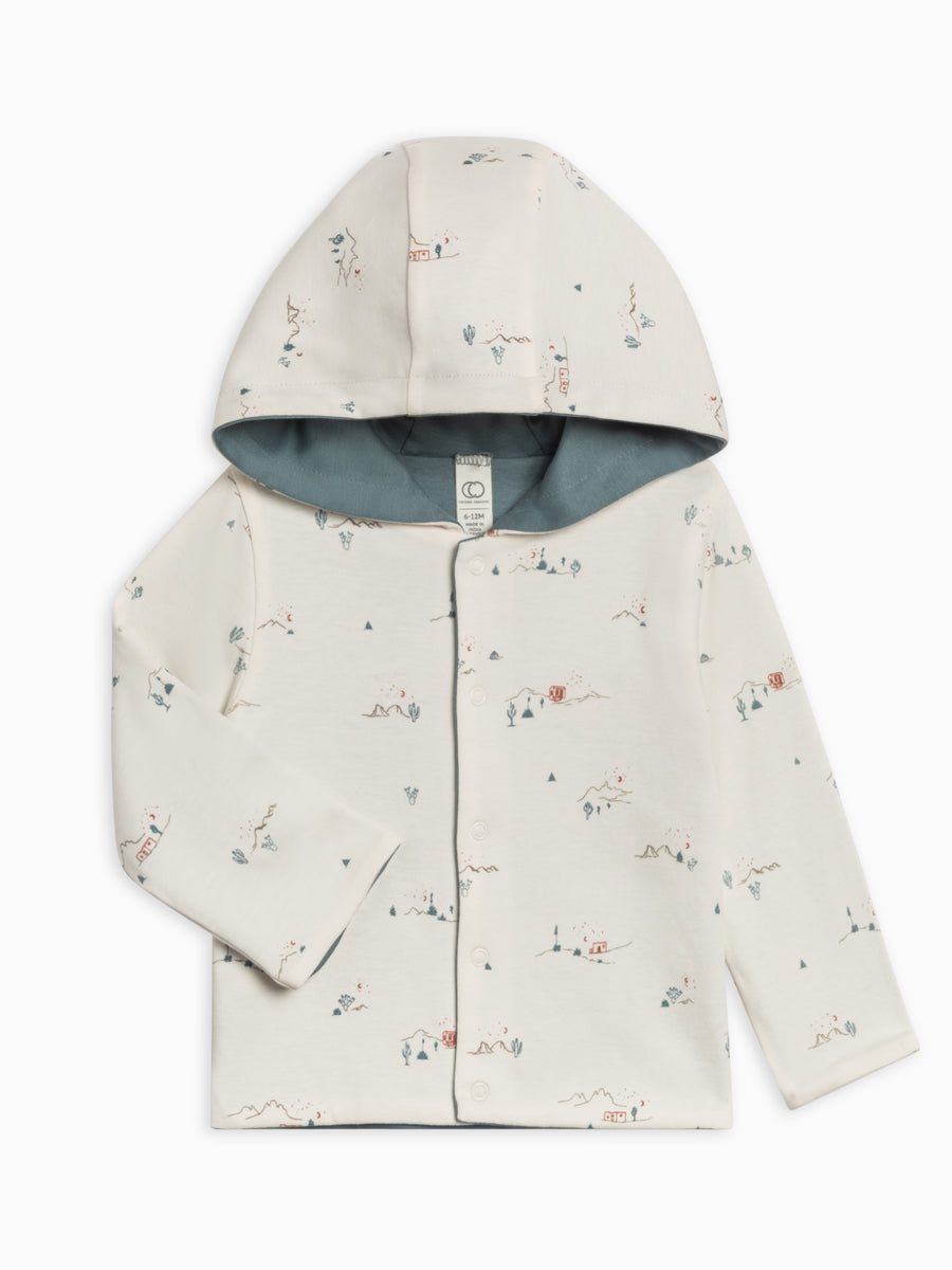 Taylor Reversible Jacket Baby : Tops : Hoodies : Long Sleeves Colored Organics Organic Cotton Baby and Kids Taylor Reversible Jacket