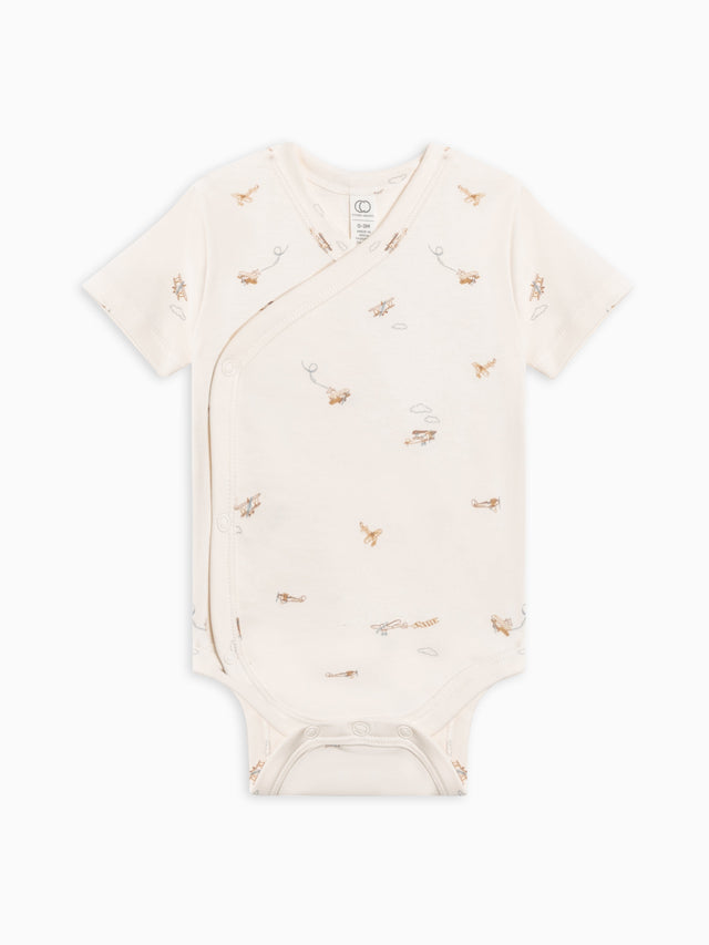 Lark Short Sleeve Kimono Bodysuit Baby : One Pieces : Bodysuits : Short Sleeves Colored Organics Organic Cotton Baby Lark Short Sleeve Kimono