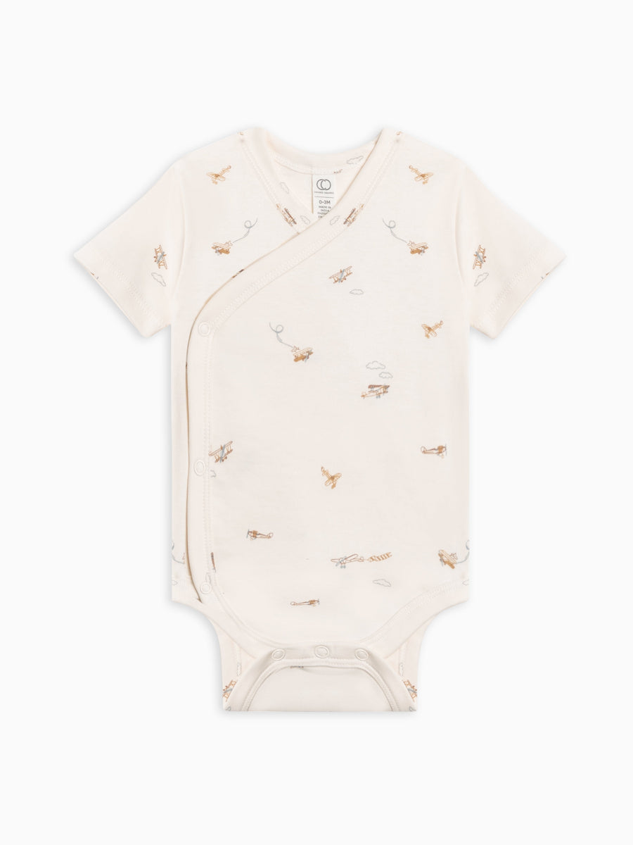 Lark Short Sleeve Kimono Bodysuit Baby : One Pieces : Bodysuits : Short Sleeves Colored Organics Organic Cotton Baby Lark Short Sleeve Kimono