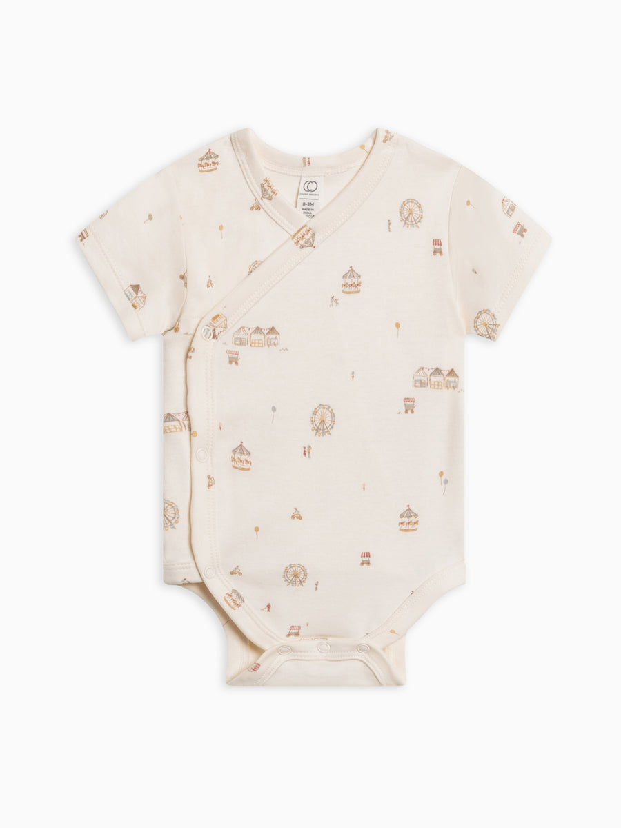 Lark Short Sleeve Kimono Bodysuit Baby : One Pieces : Bodysuits : Short Sleeves Colored Organics Organic Cotton Baby Lark Short Sleeve Kimono