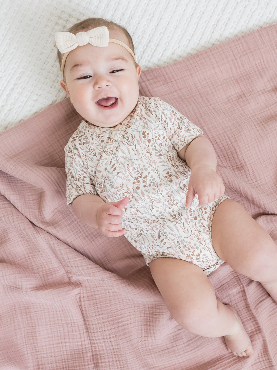 Lark Short Sleeve Kimono Bodysuit Baby : One Pieces : Bodysuits : Short Sleeves Colored Organics Organic Cotton Baby Lark Short Sleeve Kimono