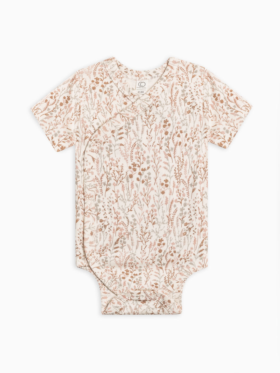 Lark Short Sleeve Kimono Bodysuit Baby : One Pieces : Bodysuits : Short Sleeves Colored Organics Organic Cotton Baby Lark Short Sleeve Kimono