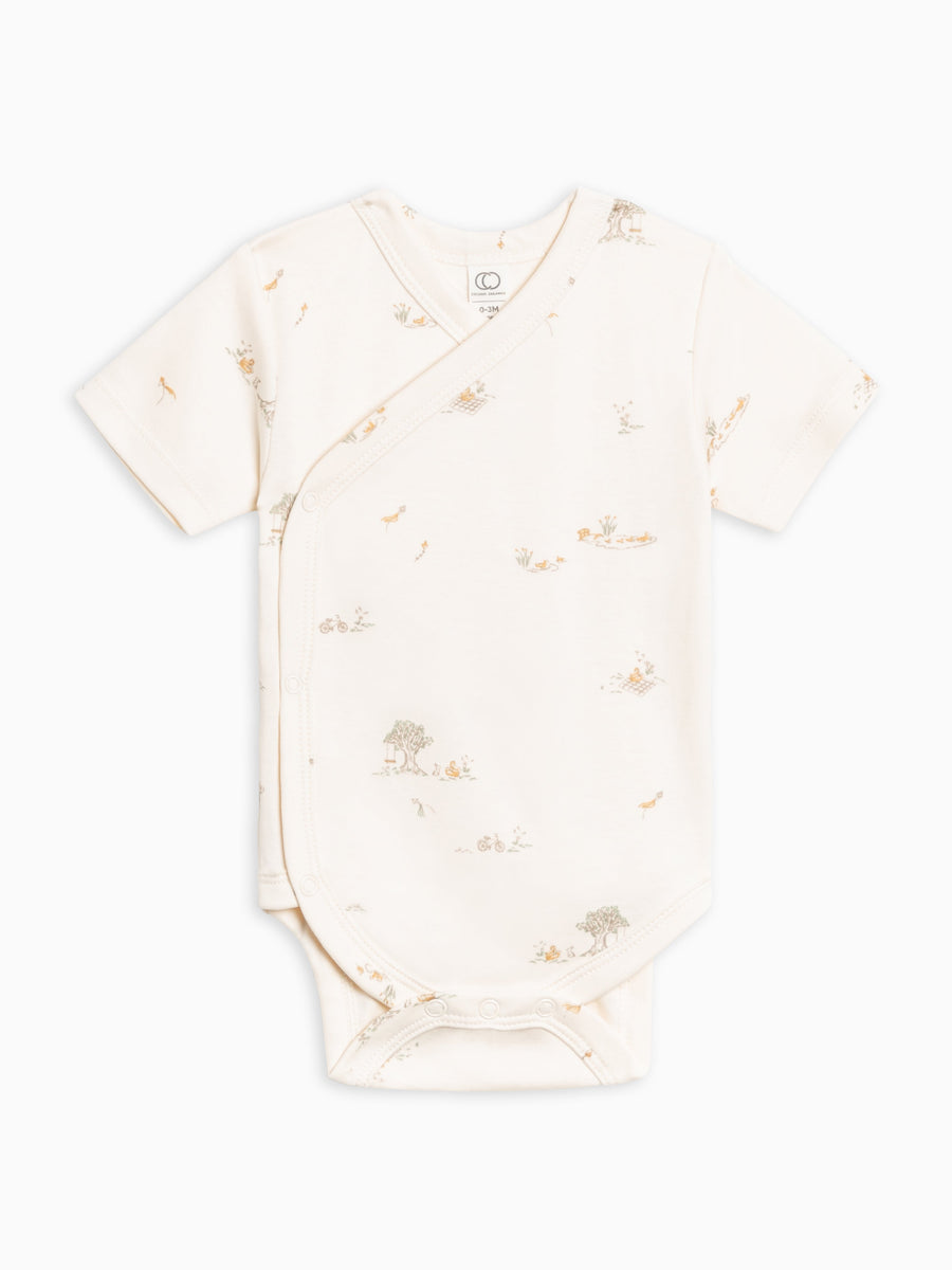 Lark Short Sleeve Kimono Bodysuit Baby : One Pieces : Bodysuits : Short Sleeves Colored Organics Organic Cotton Baby Lark Short Sleeve Kimono