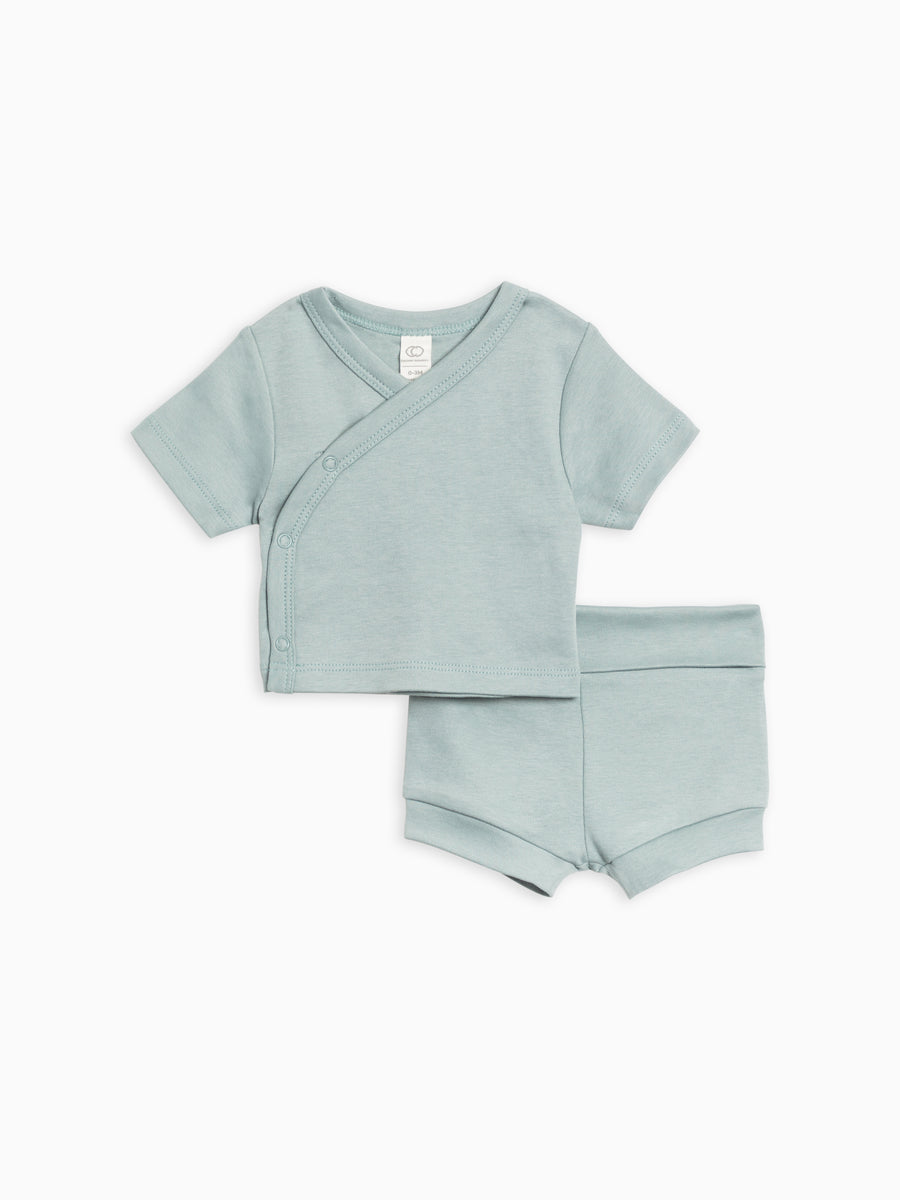 Kimono Wrap Top and Shorts Set Baby : Set : Bottoms : Shorts : Tops : Tees : Short Sleeves Colored Organics Organic Cotton Baby Kimono and Shorts Set