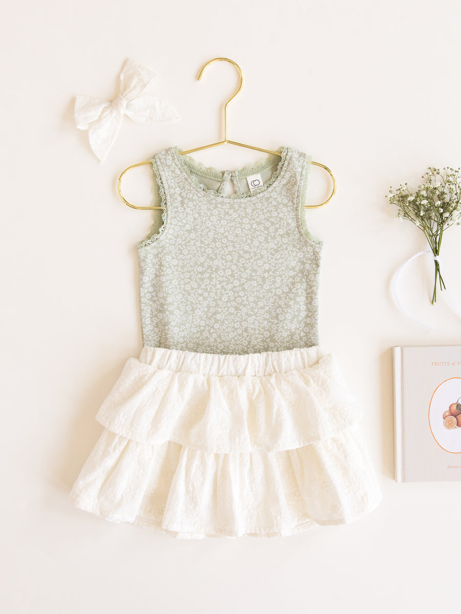 Selene Lace Tank Baby-Kids : Tops : Tanks Colored Organics Organic Cotton Baby & Kids Selene Lace Tank Top