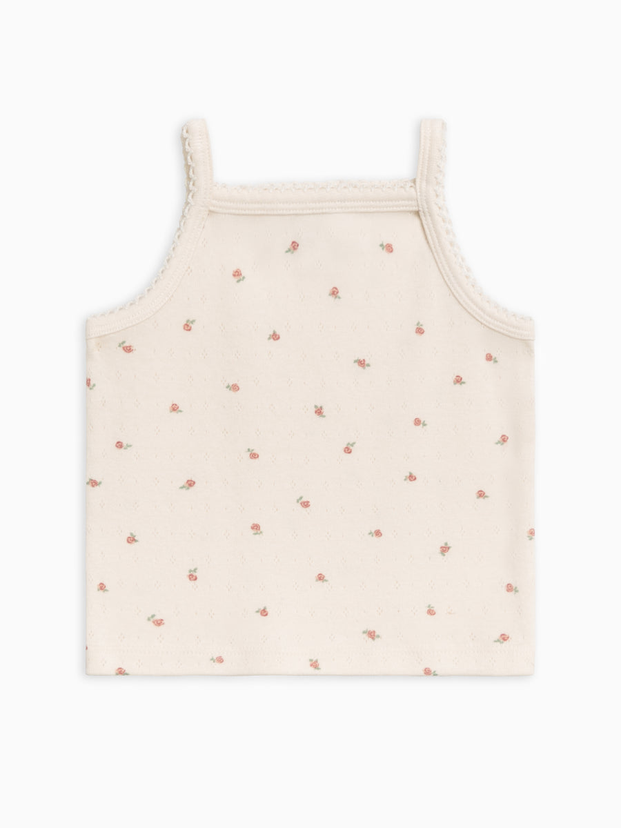 Iris Pointelle Tank Top Baby-Kids : Tops : Tanks Kendi Organic Cotton Baby & Kids Iris Pointelle Tank Top