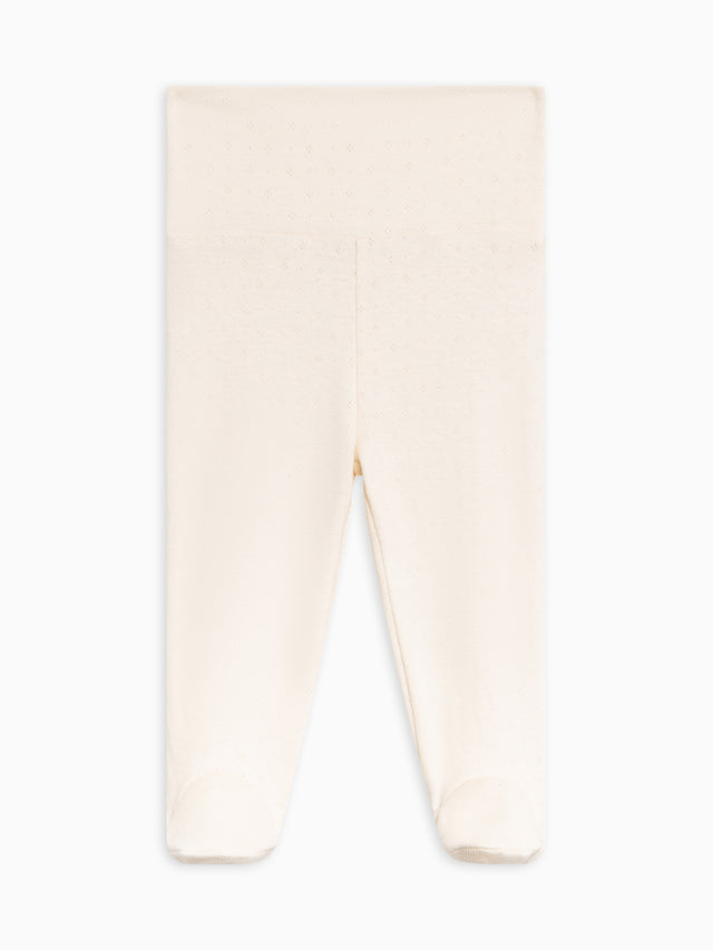 Chloe Pointelle Footed Pant Baby : Bottoms : Pants Kendi Organic Cotton Baby Chloe Pointelle Footed Pant