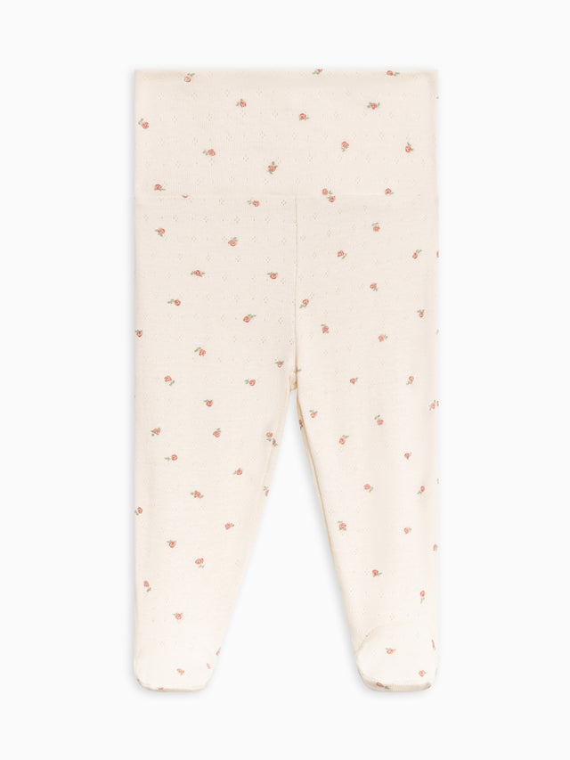 Chloe Pointelle Footed Pant Baby : Bottoms : Pants Kendi Organic Cotton Baby Chloe Pointelle Footed Pant