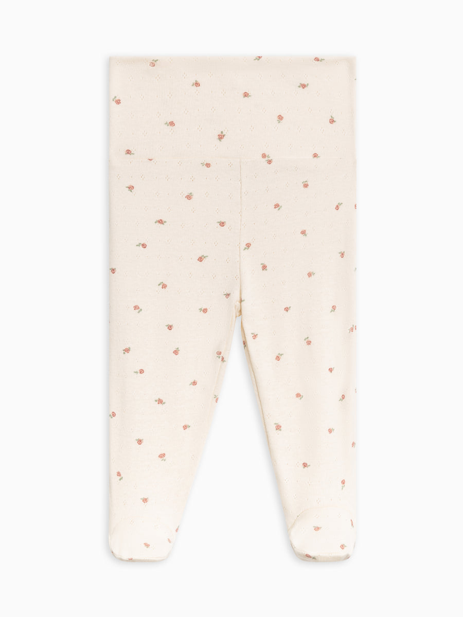 Chloe Pointelle Footed Pant Baby : Bottoms : Pants Kendi Organic Cotton Baby Chloe Pointelle Footed Pant