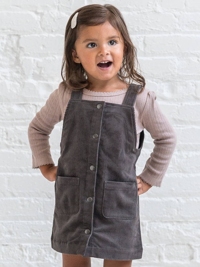 Kate Brushed Back Pointelle Long Sleeve Top Baby-Kids : Tops : Tees : Long Sleeves Kendi Organic Cotton Baby and Kids Kate Pointelle Long Sleeve Top