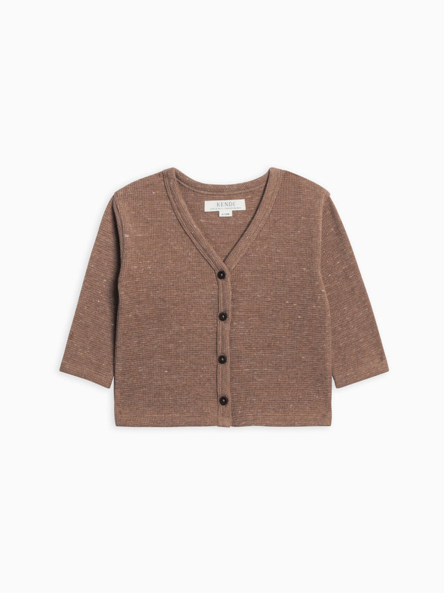 Wells Waffle Knit Button Cardigan Baby-Kids : Tops : Cardigans : Long Sleeves Kendi Organic Cotton Baby and Kids Nina Waffle Knit Dress