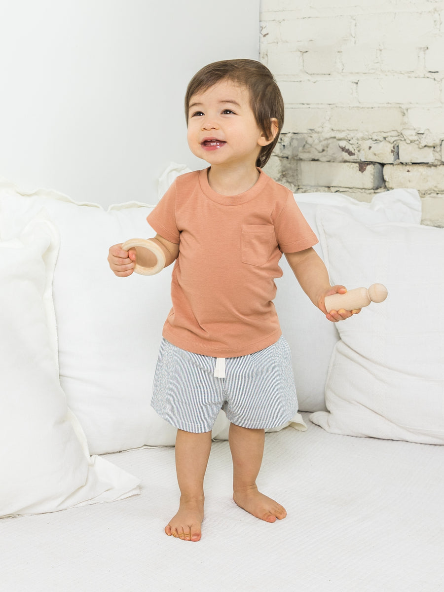 Nixie Seersucker Shorts Baby-Kids : Bottoms : Shorts Colored Organics Organic Baby and Kids Nixie Seersucker Shorts