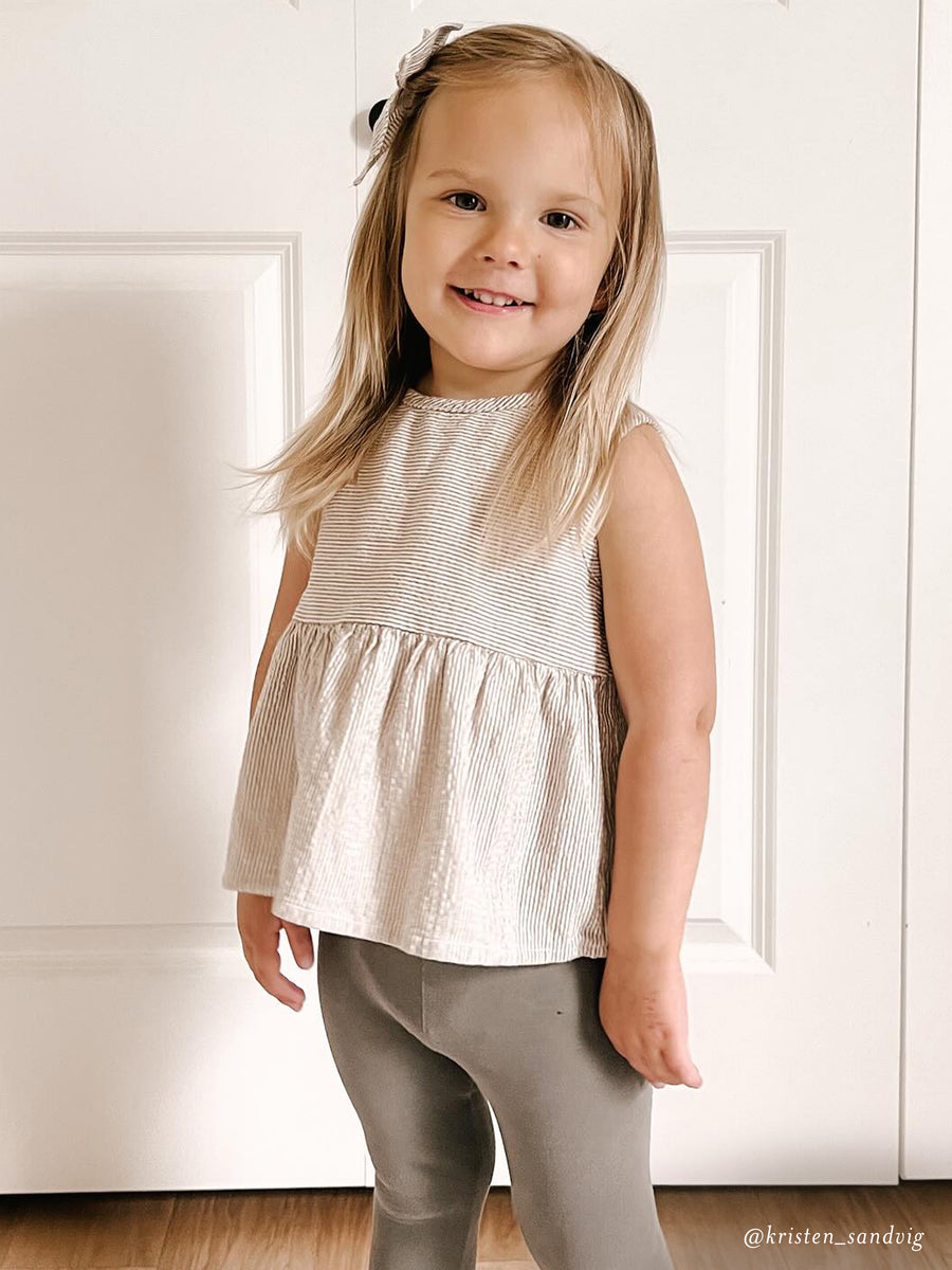 Grace Seersucker Peplum Top Baby-Kids : Tops : Tanks Kendi Organic Cotton Baby and Kids Grace Seersucker Peplum Top 