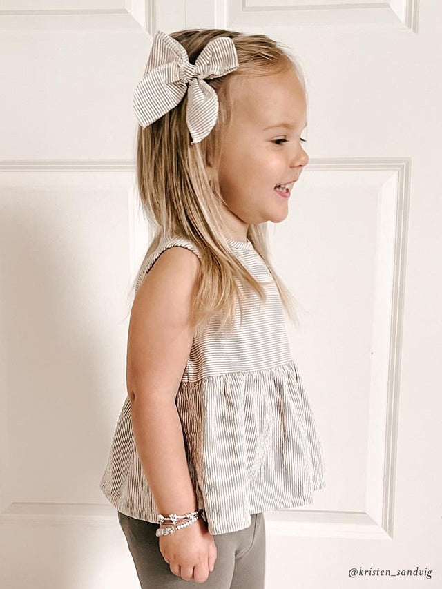 Grace Seersucker Peplum Top Baby-Kids : Tops : Tanks Kendi Organic Cotton Baby and Kids Grace Seersucker Peplum Top 