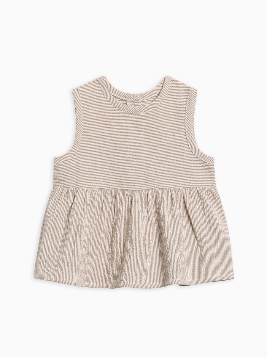 Grace Seersucker Peplum Top Baby-Kids : Tops : Tanks Kendi Organic Cotton Baby and Kids Grace Seersucker Peplum Top 