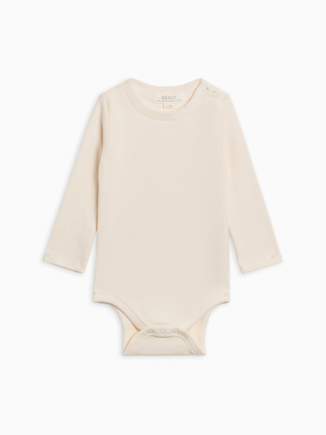 Sammy Ribbed Snap Shoulder Long Sleeve Bodysuit